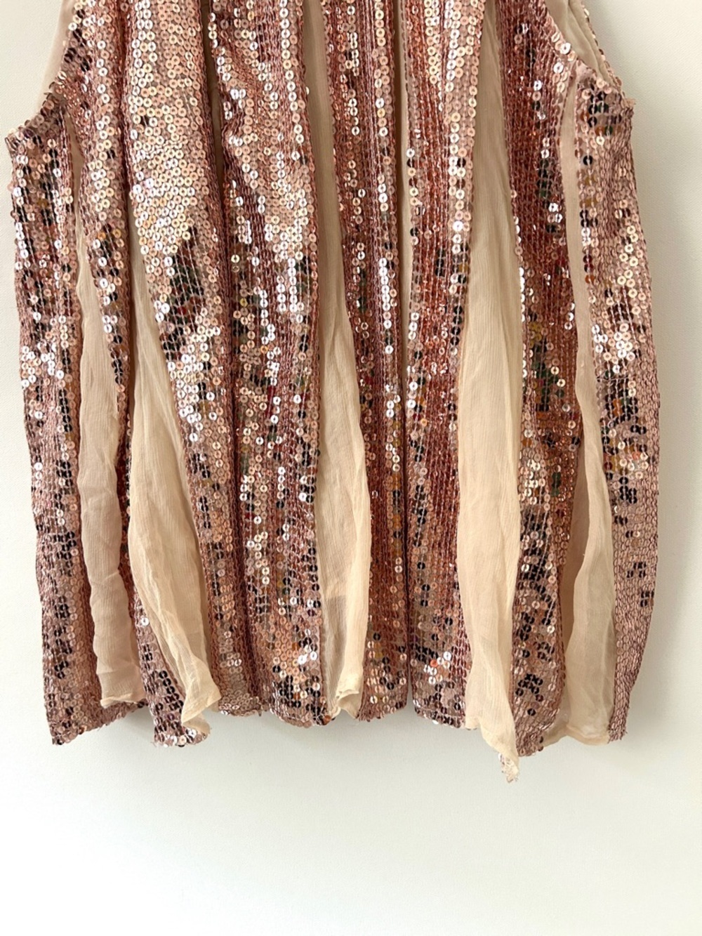 Free People Shimmering Lines Clay Punk Sequin Mini Dress Festival Size Small - Picture 9 of 15